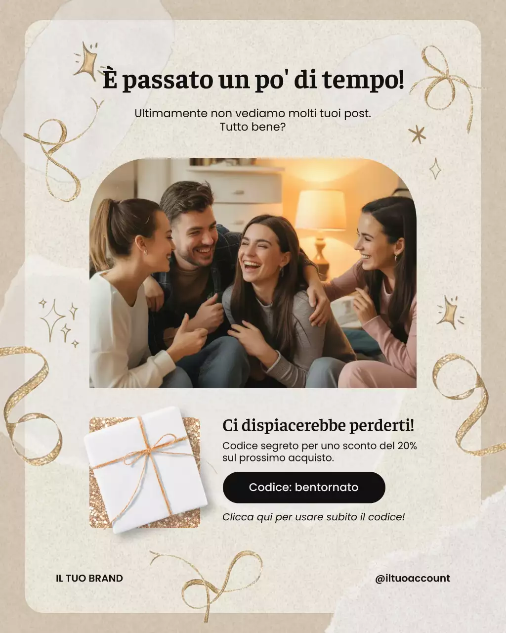 Promozione elegante per le vacanze beige