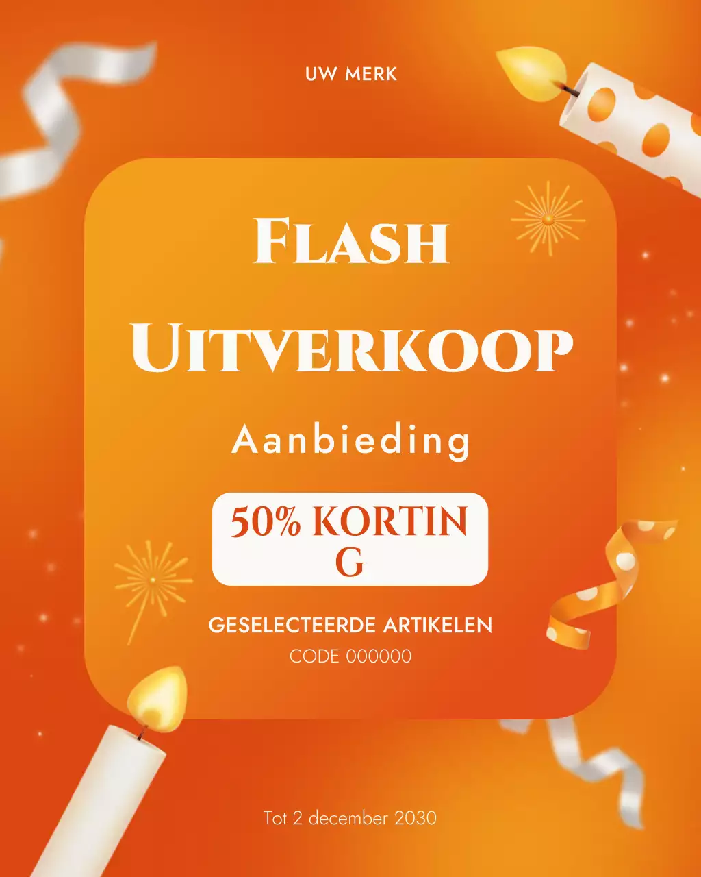Orange Bold Sale Promotie Instagram-bericht