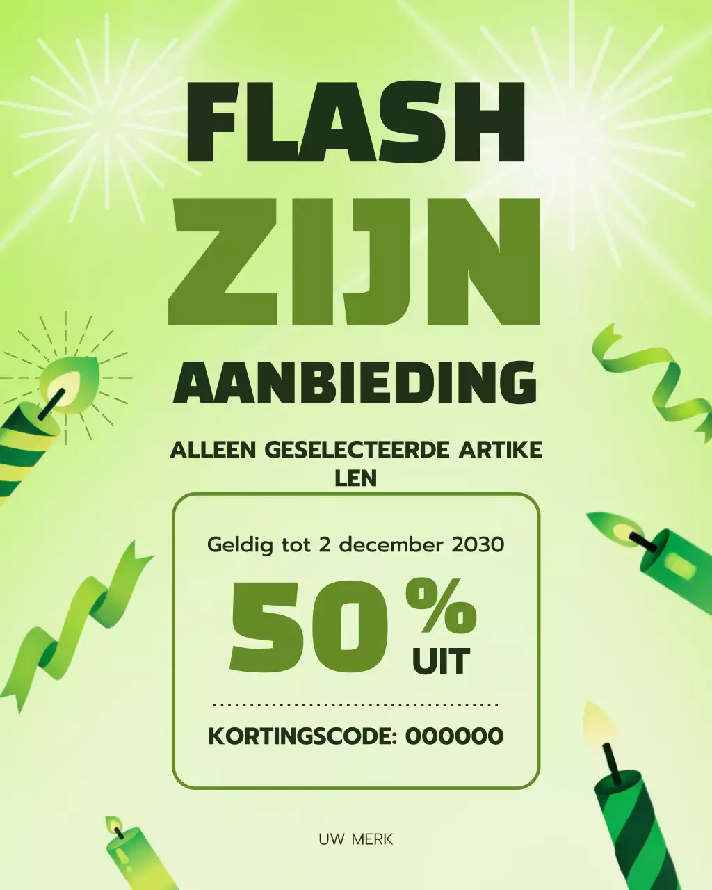 Groene moderne uitverkoopactie Instagram-bericht