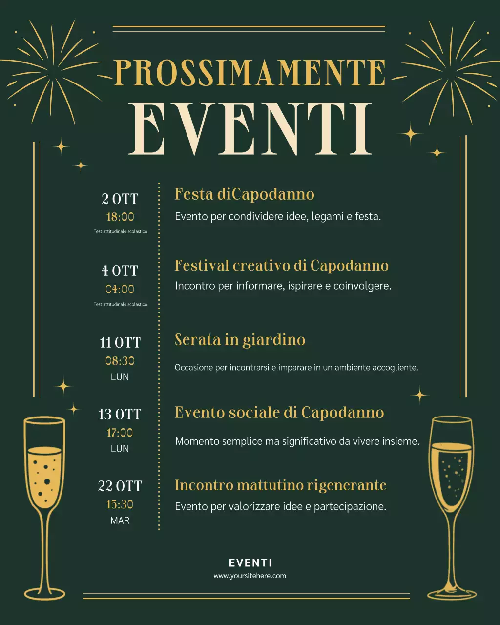 Post di Instagram per l'annuncio dell'evento Green Elegant
