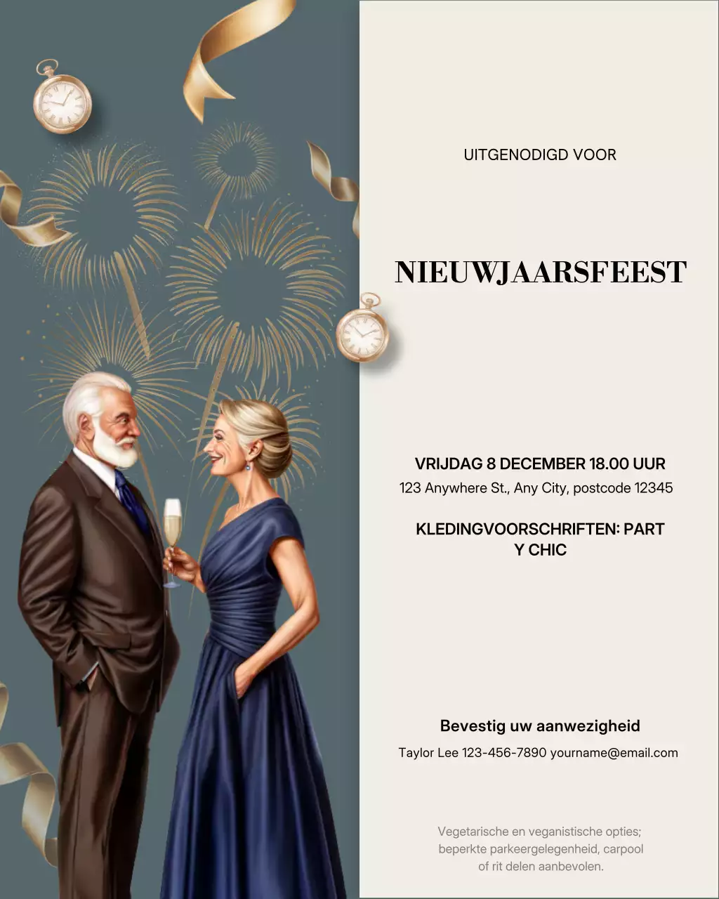 Gouden elegante feestuitnodiging Instagram-post