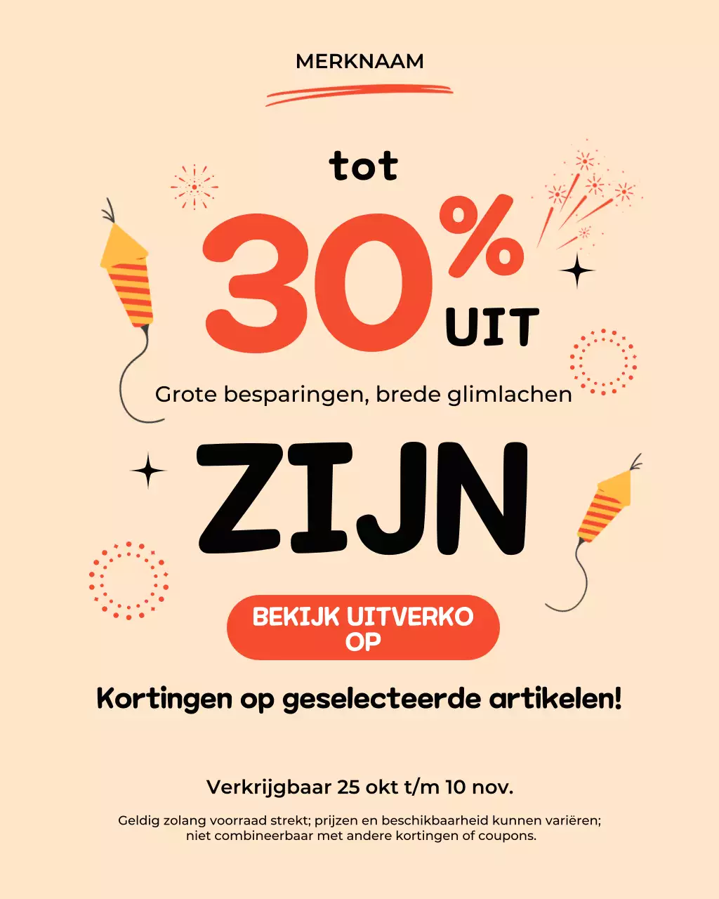Beige Trendy Sale Promotie Instagram Portret
