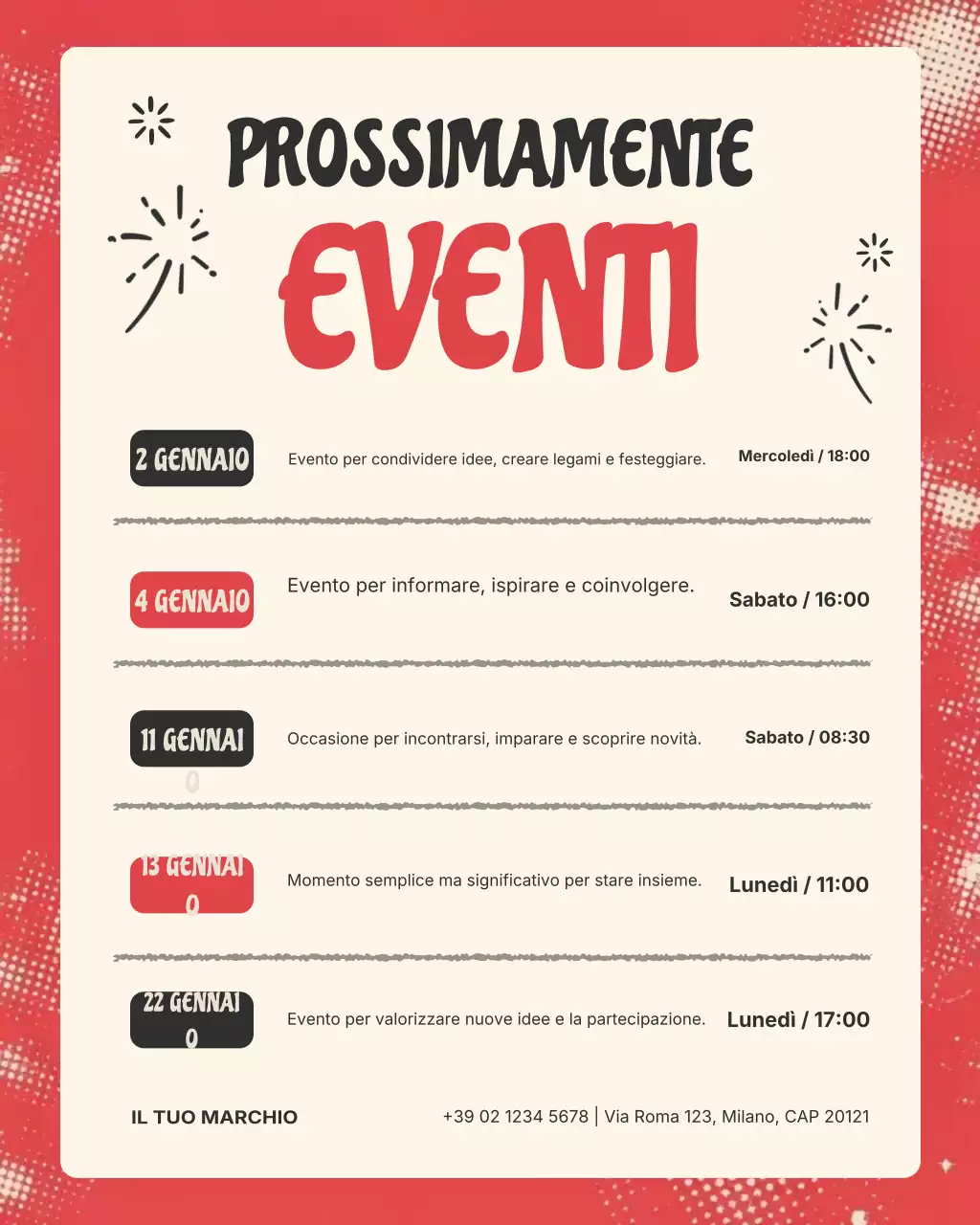 Post di Instagram per l'annuncio dell'evento Red Modern