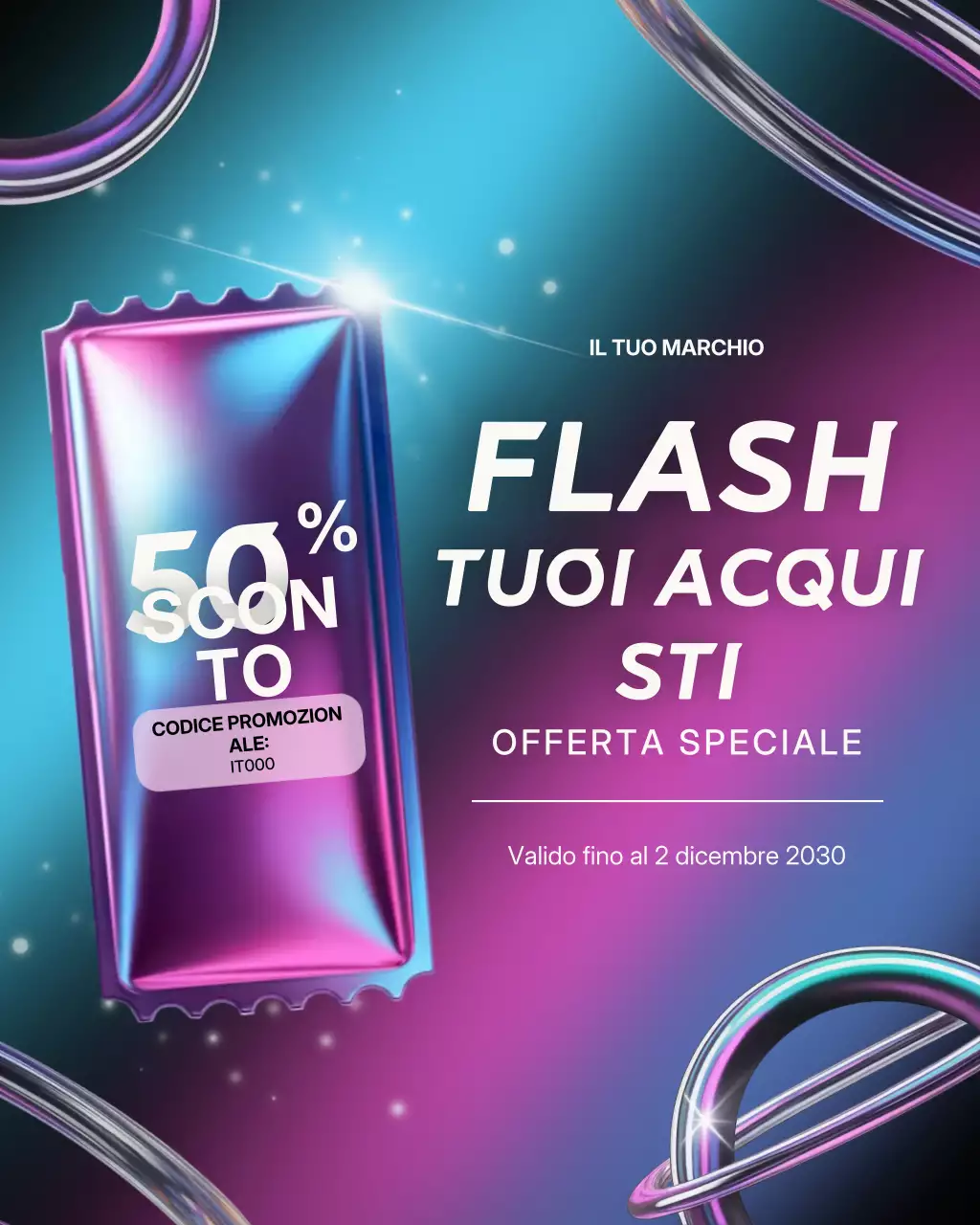 Post di Instagram sulla promozione di saldi moderni e colorati