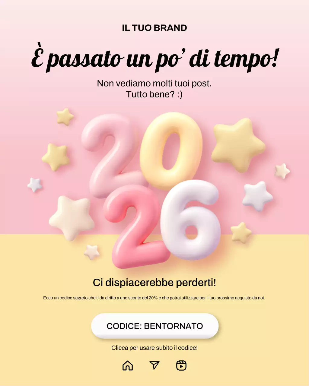 Promozione sconto moderno rosa e giallo