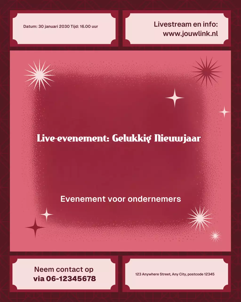 Red Retro Ondernemer Live Event Instagram Verticaal