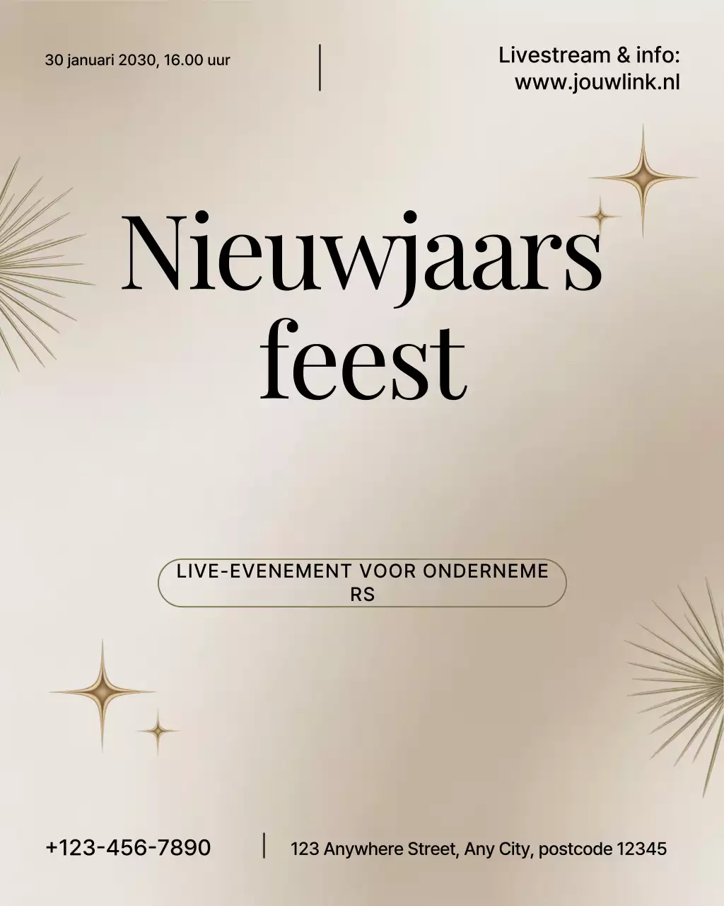 Beige elegante zakelijke live-evenement Instagram verticaal