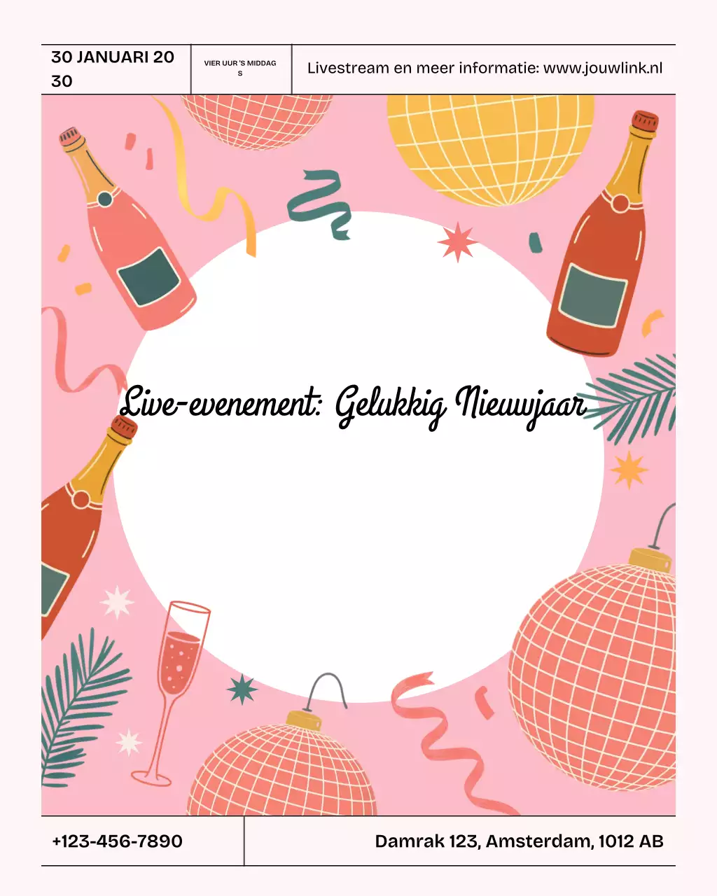 Coral Retro Ondernemersevenement Instagram Verticaal