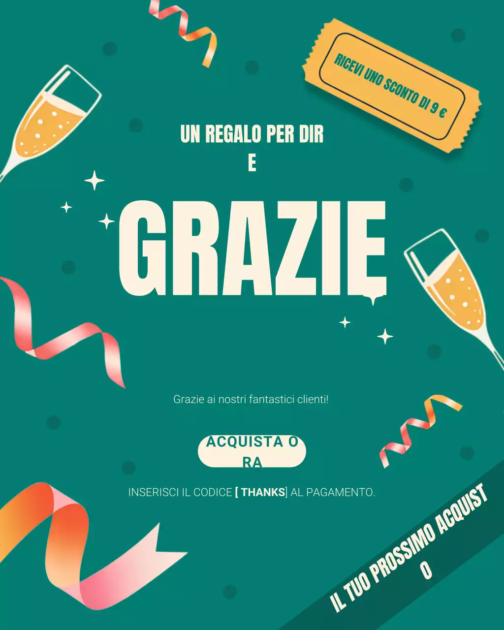 Post di ringraziamento su Instagram in stile moderno color verde acqua