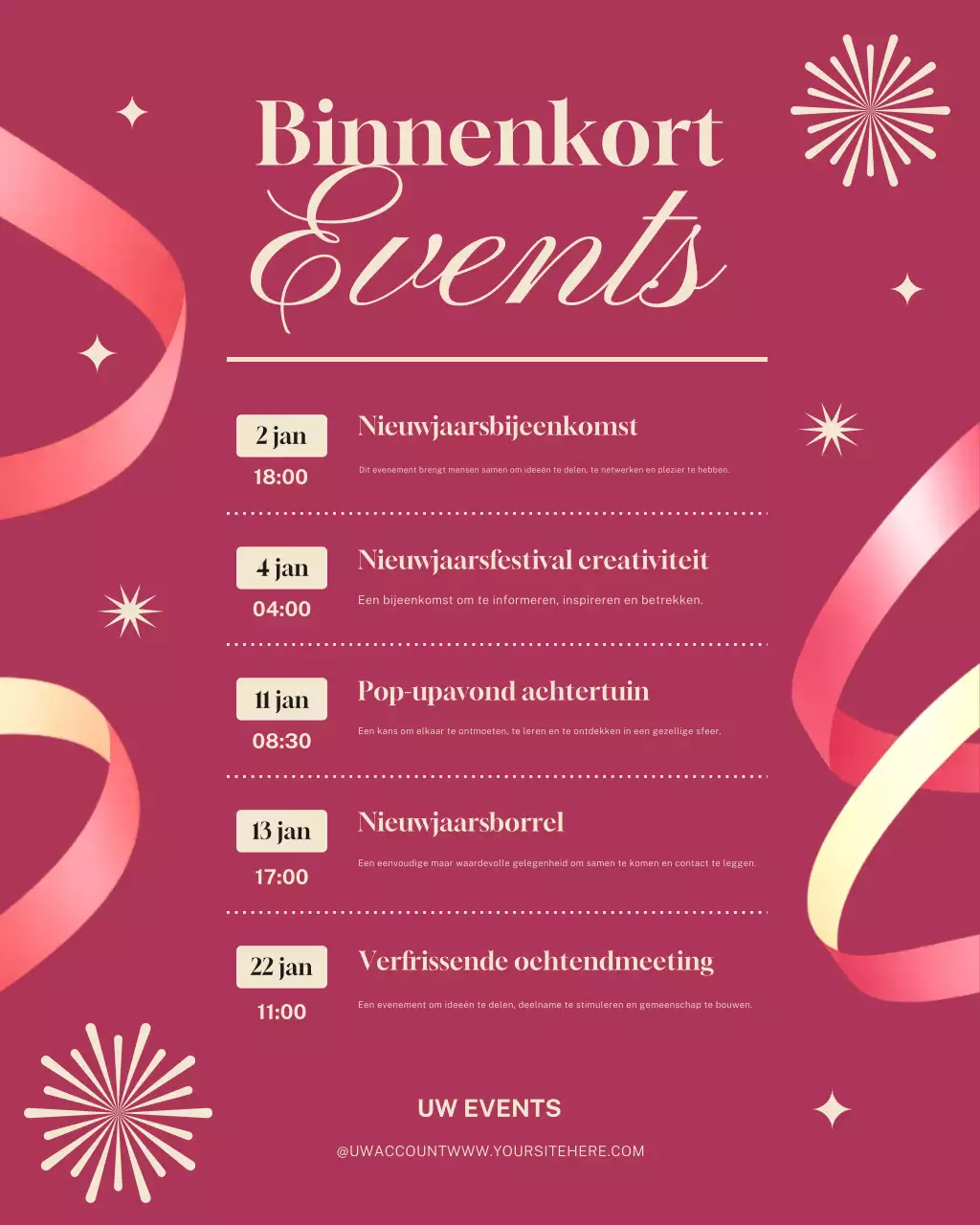 Pink Modern evenement aankondiging Instagram-bericht