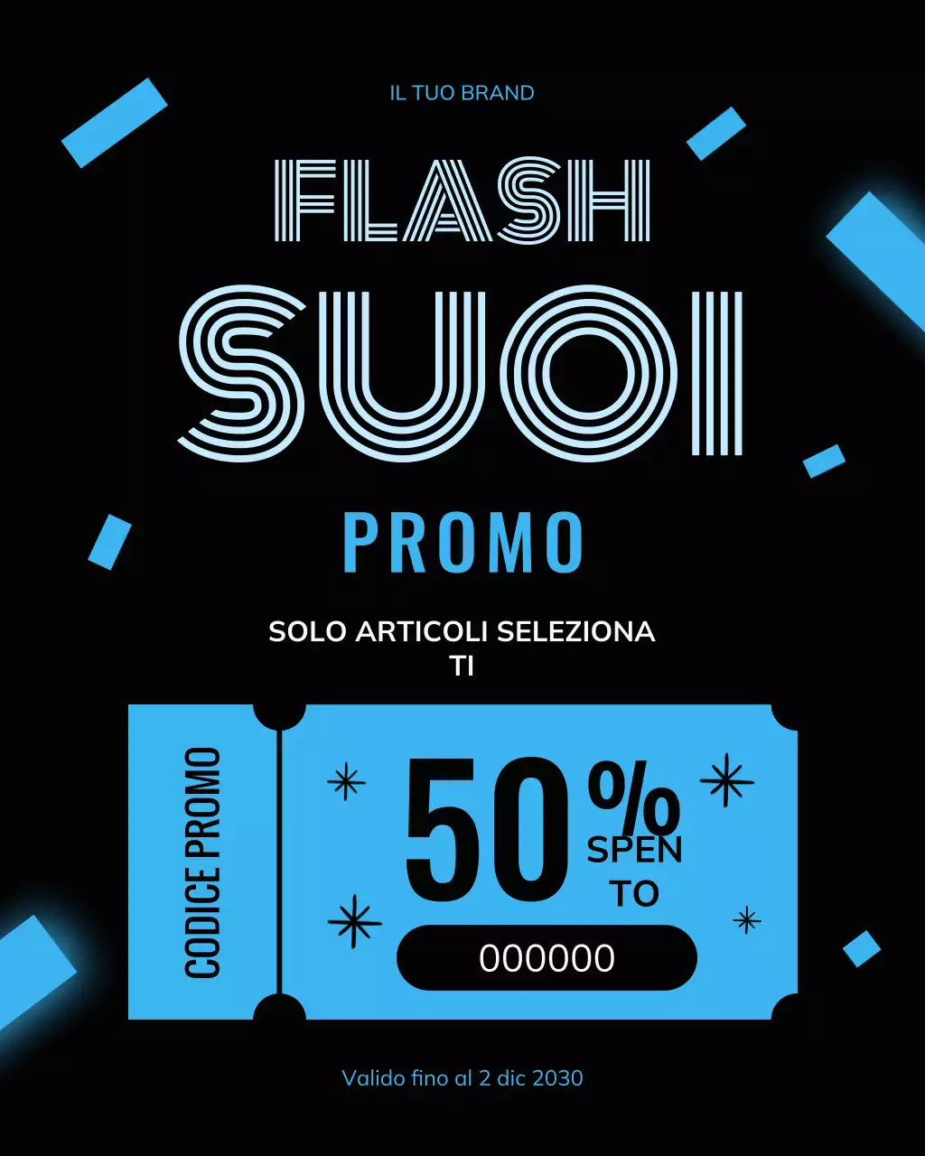Post di Instagram sulla promozione della vendita moderna blu