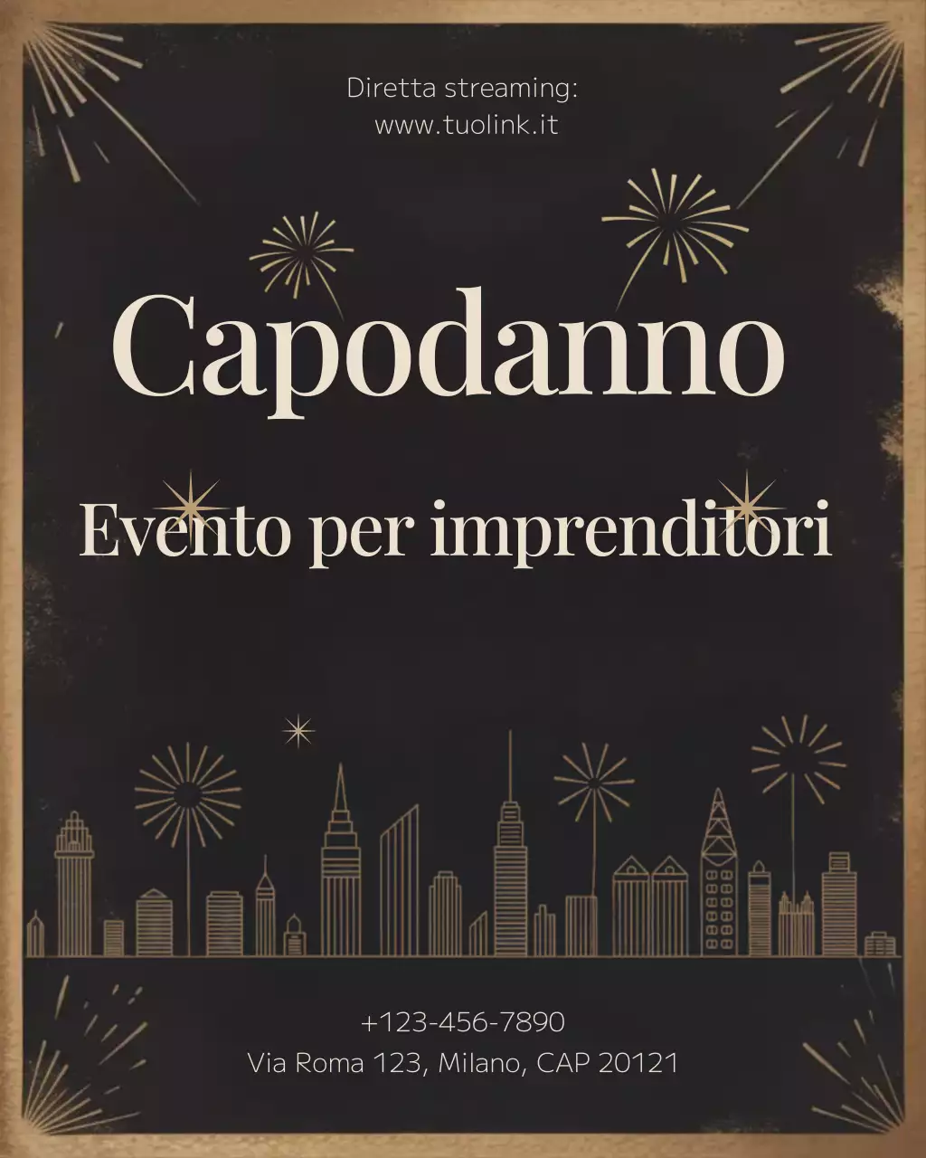 Evento aziendale elegante nero Instagram verticale