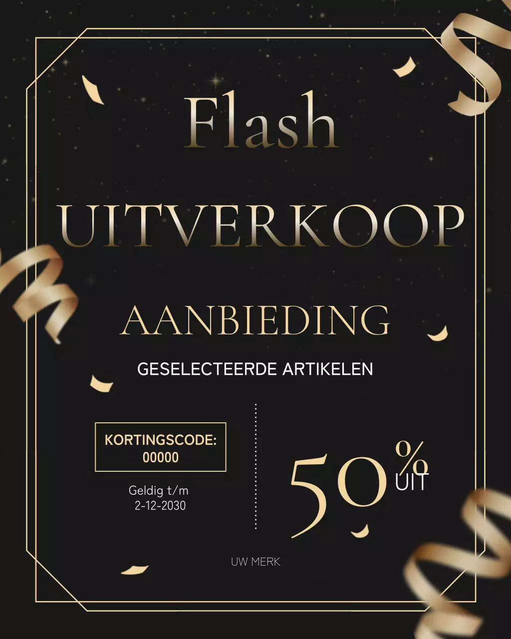 Zwarte moderne uitverkoopactie Instagram-post