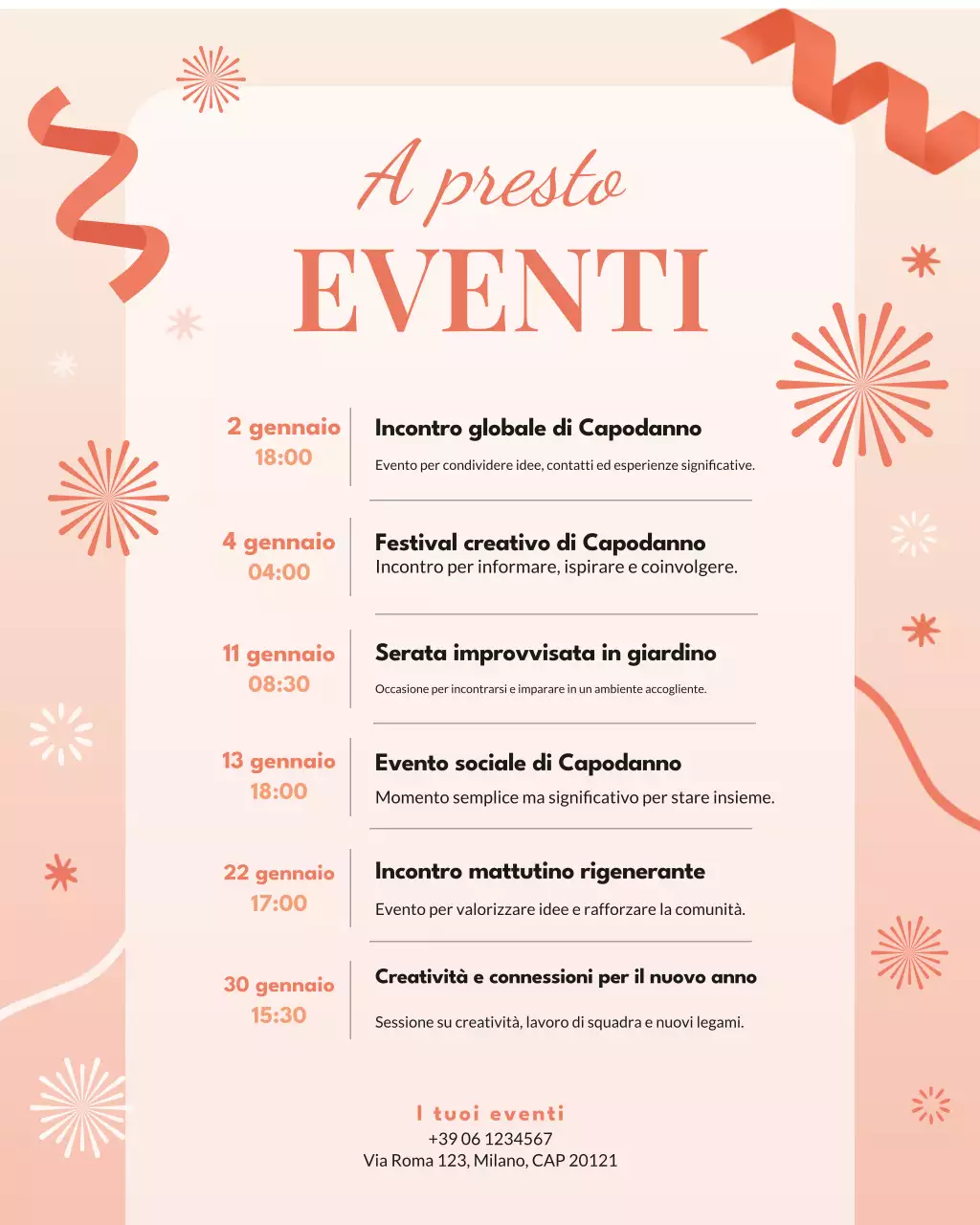 Post di Instagram per l'annuncio dell'evento Coral Modern