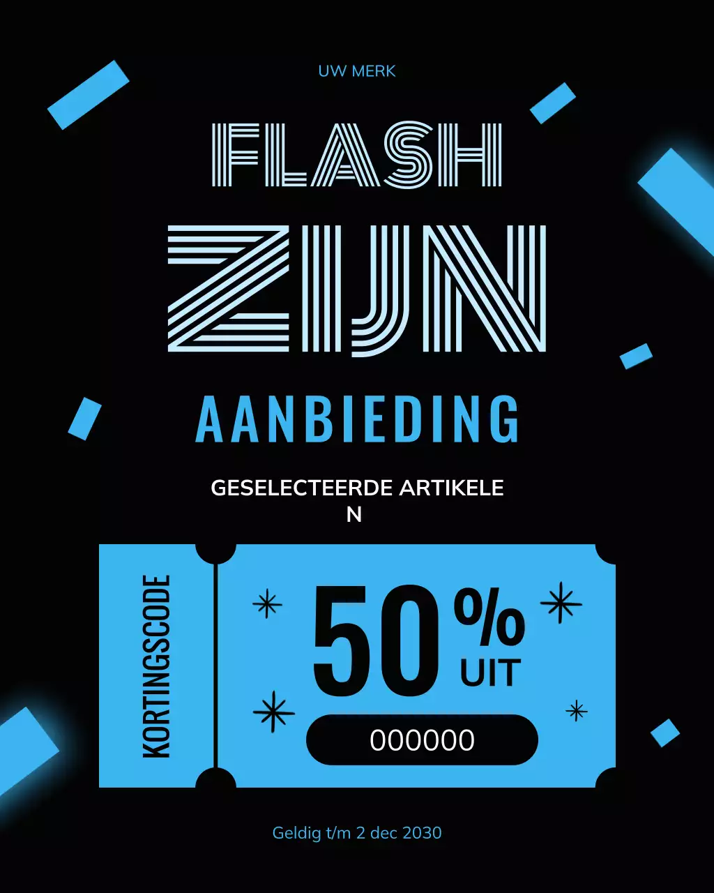 Blauwe moderne uitverkoopactie Instagram-bericht