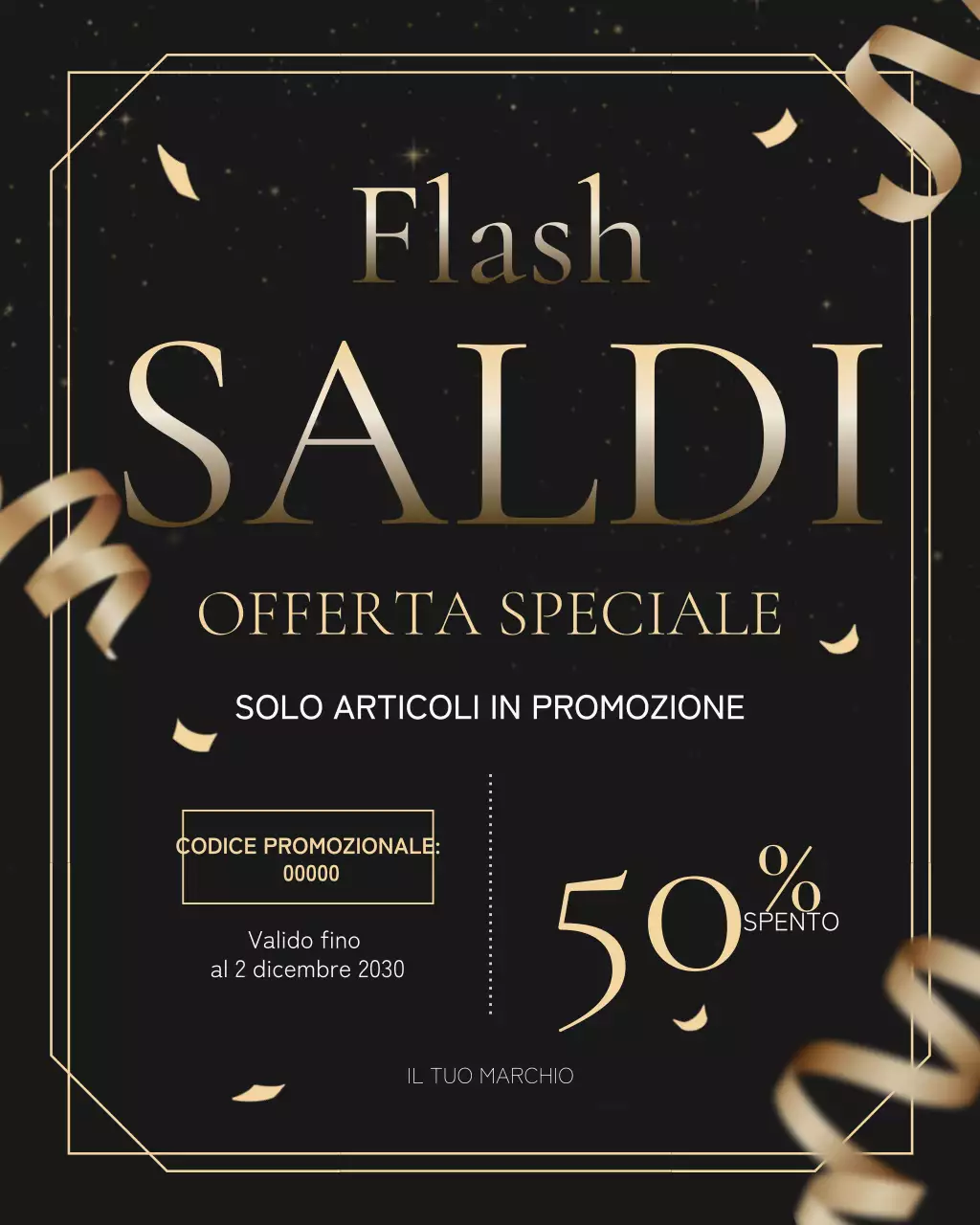 Post di Instagram sulla promozione Black Modern Sale
