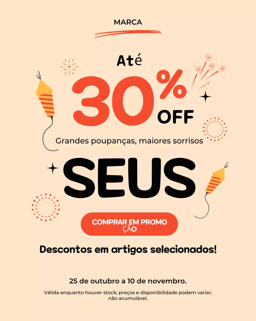Retrato bege moderno para promoção de vendas no Instagram
