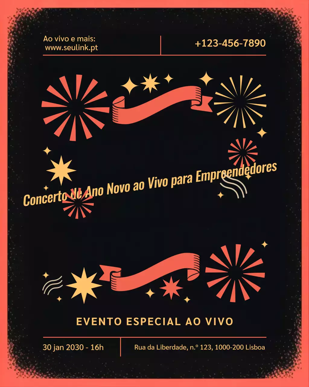 Evento ao vivo de negócios retrô vermelho no Instagram vertical