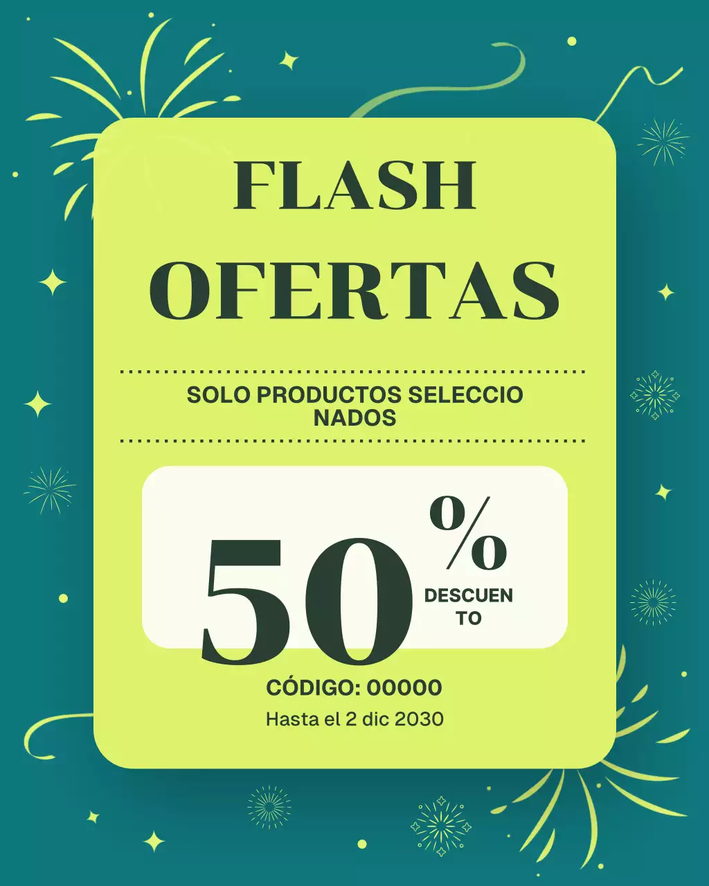 Publicación de Instagram de la promoción de venta moderna en verde azulado