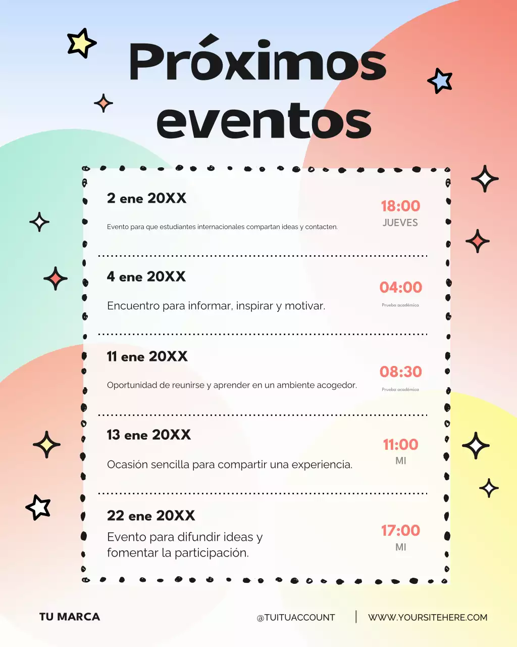 Publicación de Instagram para anunciar un evento moderno en tonos pastel