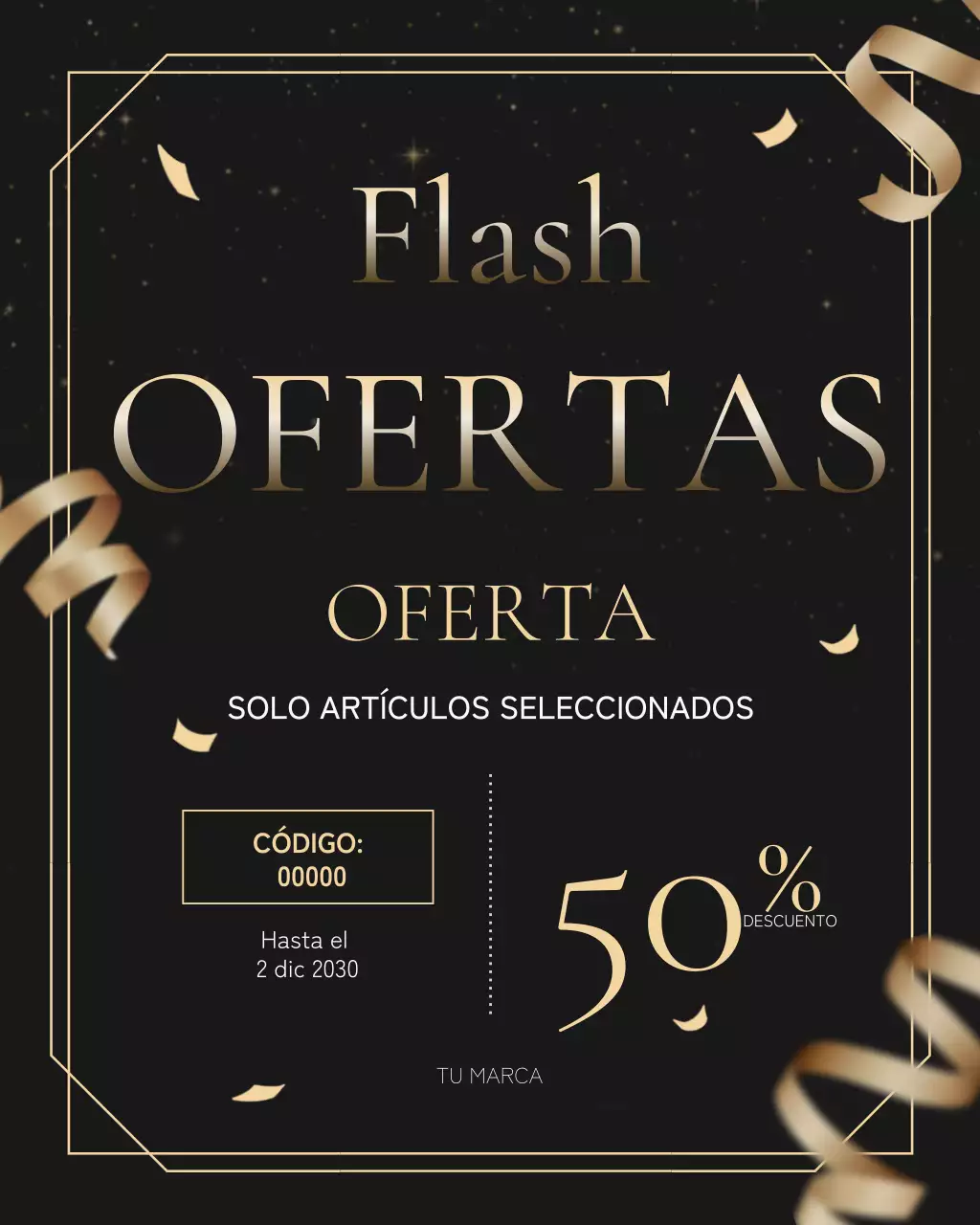 Publicación de Instagram de promoción de rebajas modernas en negro