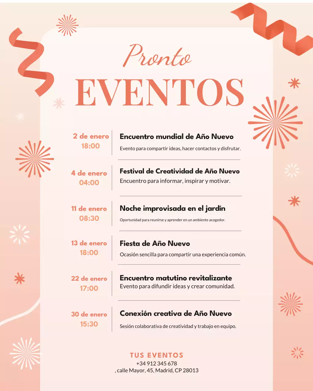 Publicación de Instagram del anuncio del evento Coral Modern
