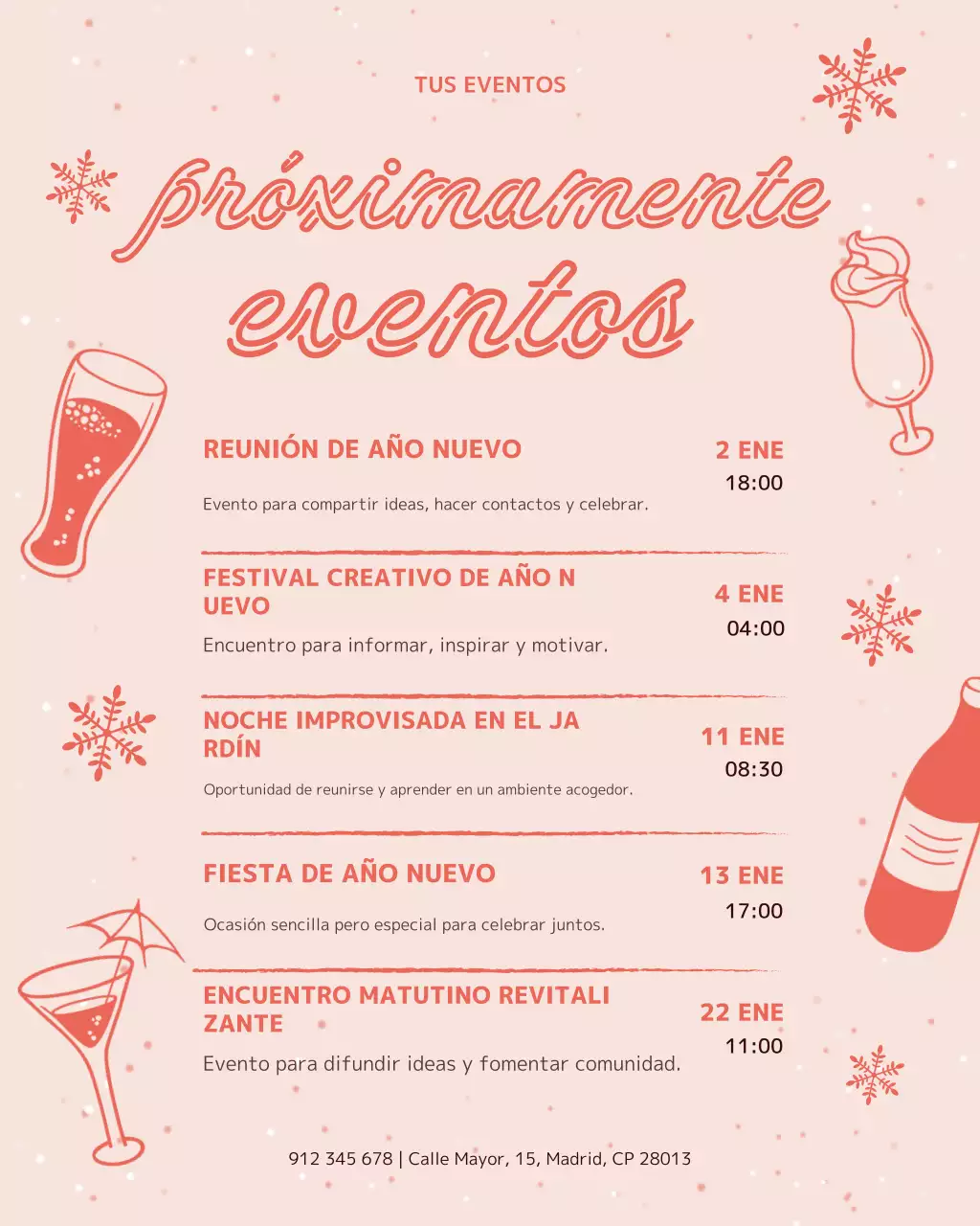 Publicación de Instagram del anuncio del evento Coral Modern