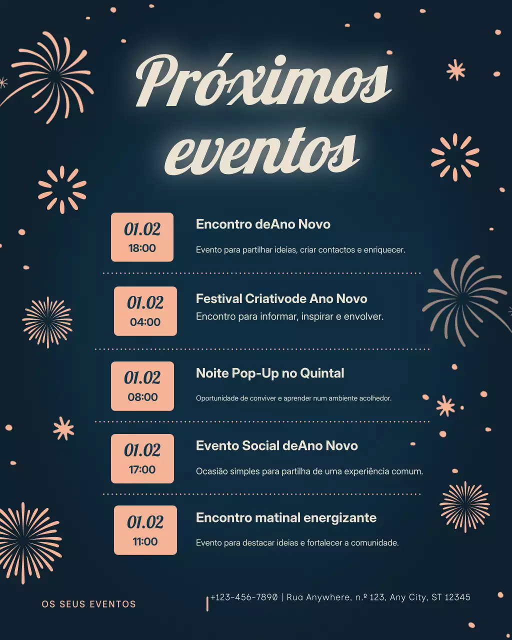 Postagem no Instagram de anúncio de evento elegante em tons de azul marinho