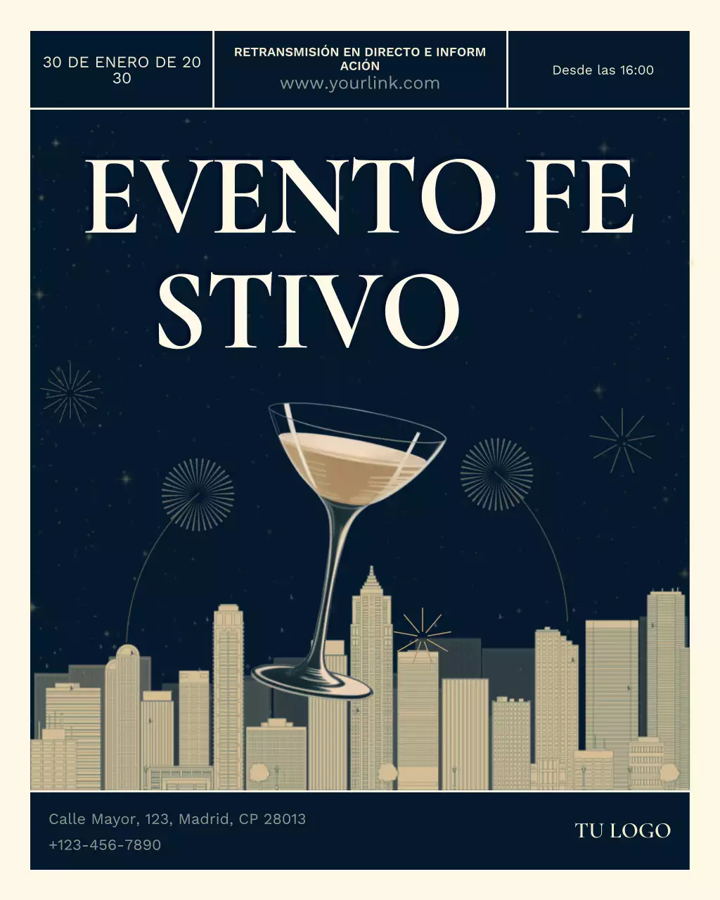 Vertical elegante de Instagram para eventos empresariales en vivo