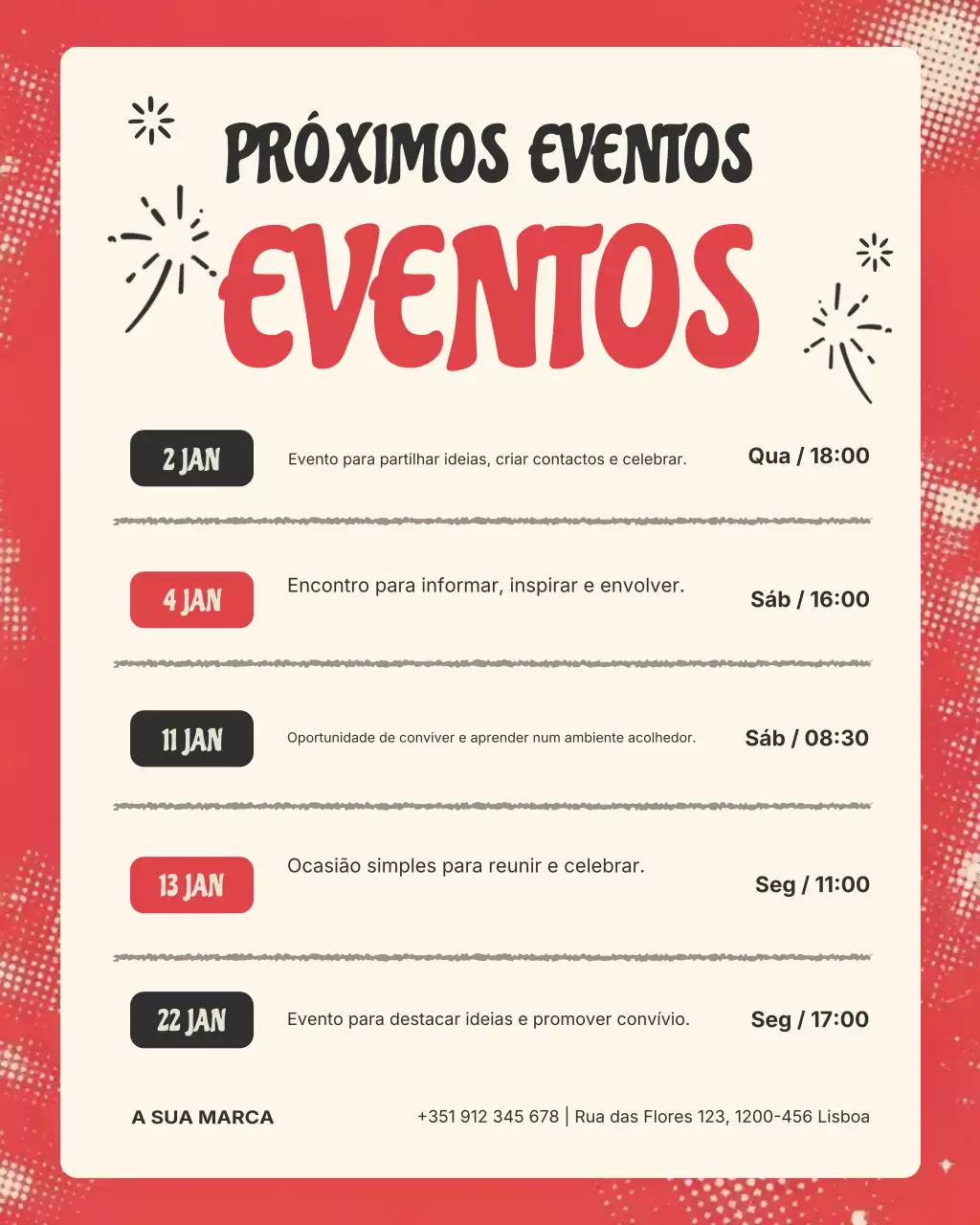 Postagem no Instagram sobre o anúncio do evento Red Modern