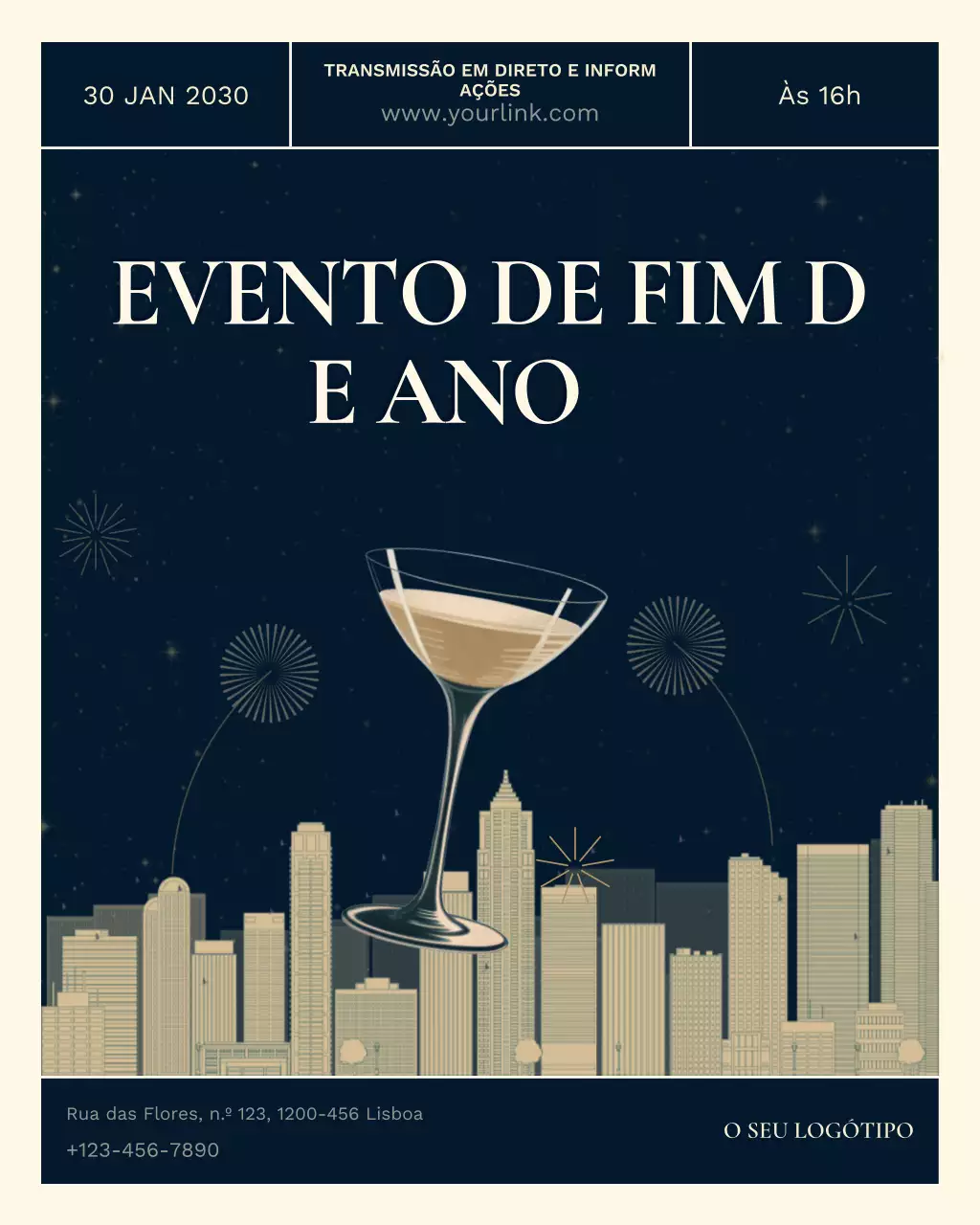 Vertical elegante para Instagram de eventos ao vivo de negócios