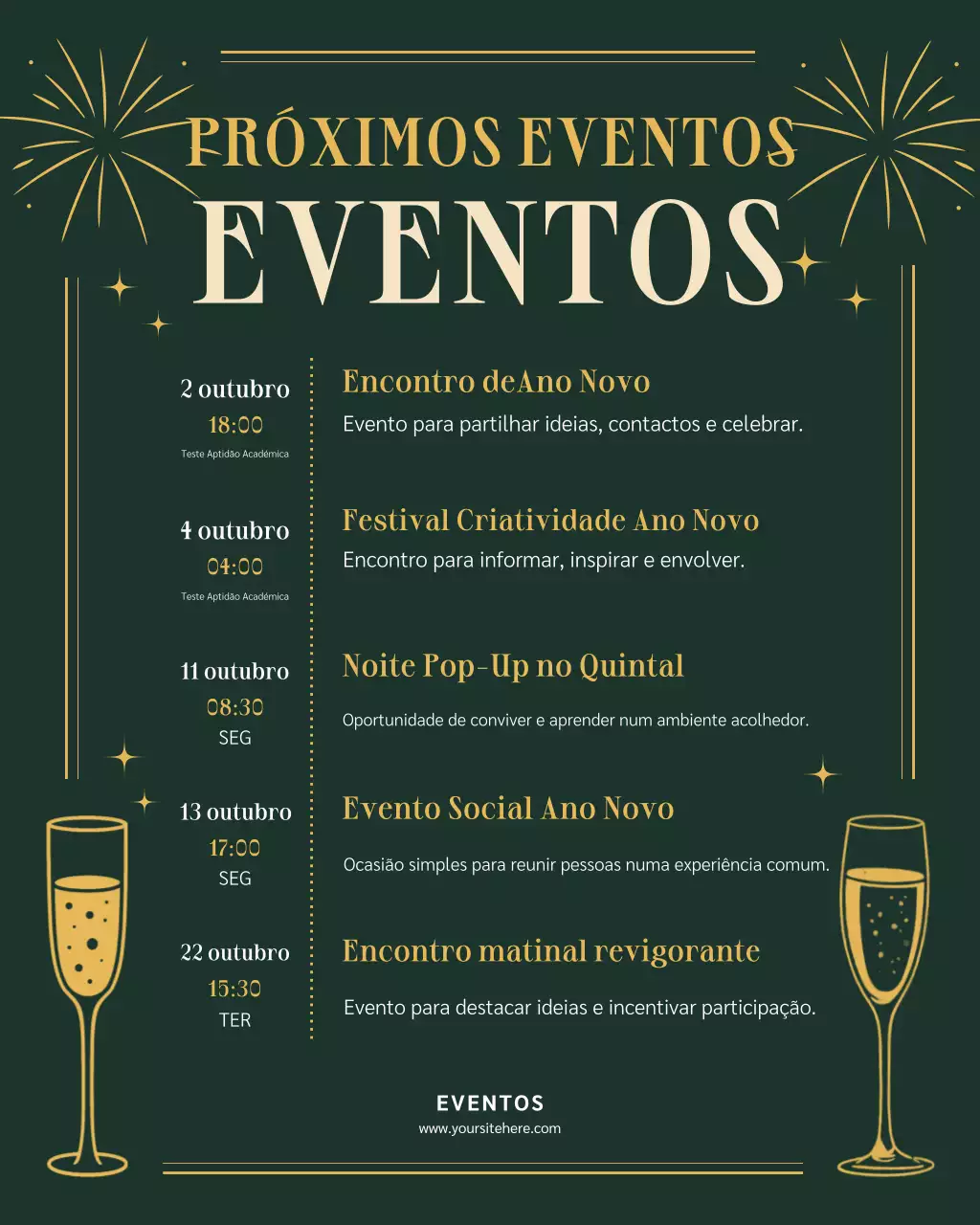 Postagem no Instagram sobre o anúncio de um evento elegante e ecológico