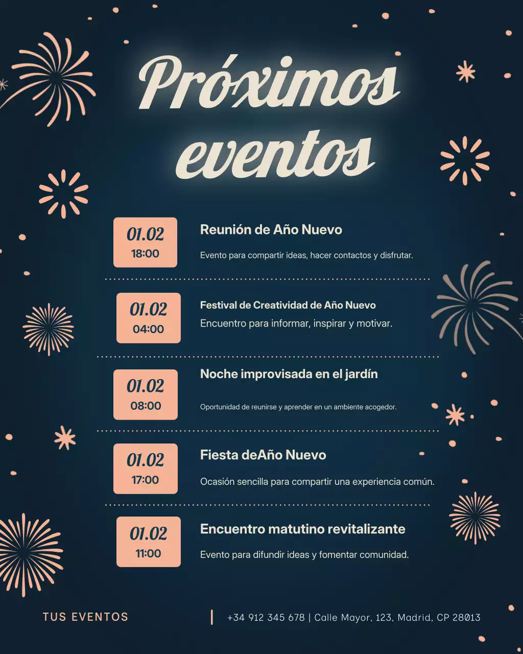 Publicación de Instagram del elegante anuncio del evento de la Marina