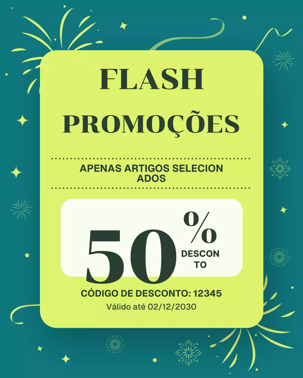 Postagem no Instagram sobre a promoção da Teal Modern Sale