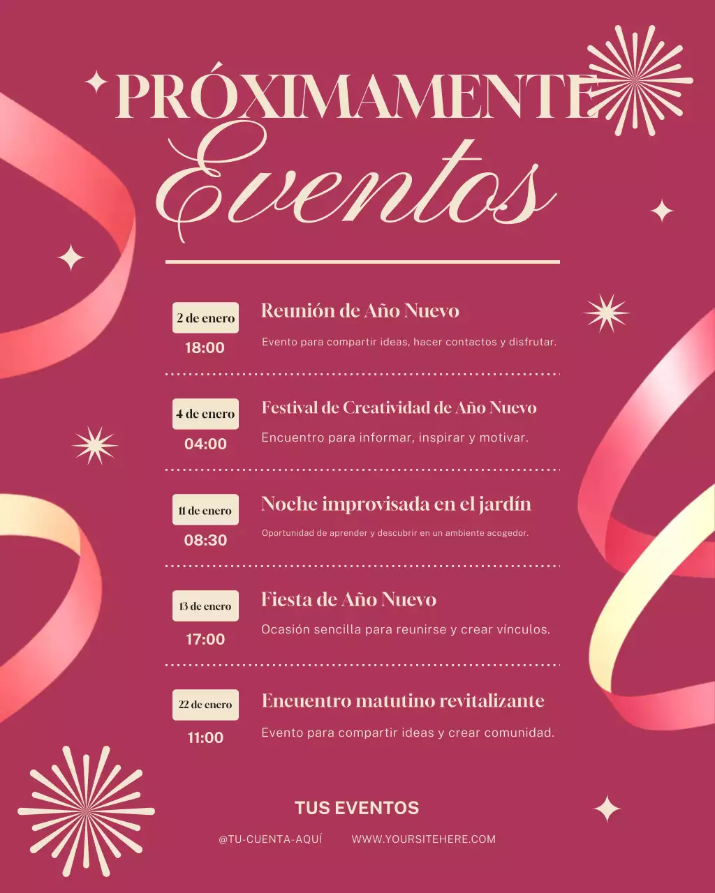 Publicación de Instagram para anunciar un evento moderno en rosa