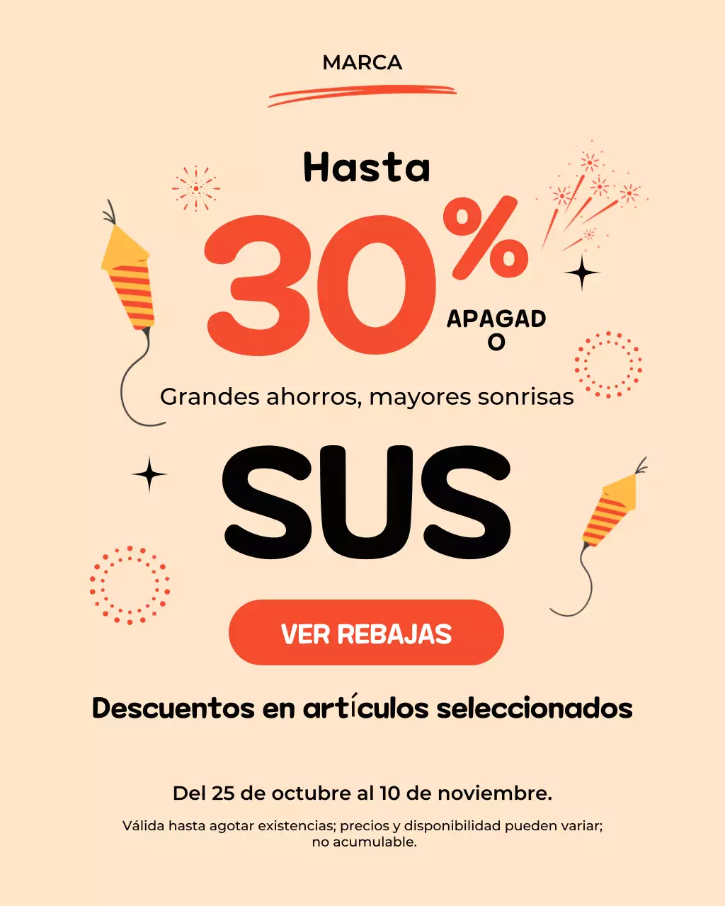 Promoción de venta de moda en beige: retrato de Instagram