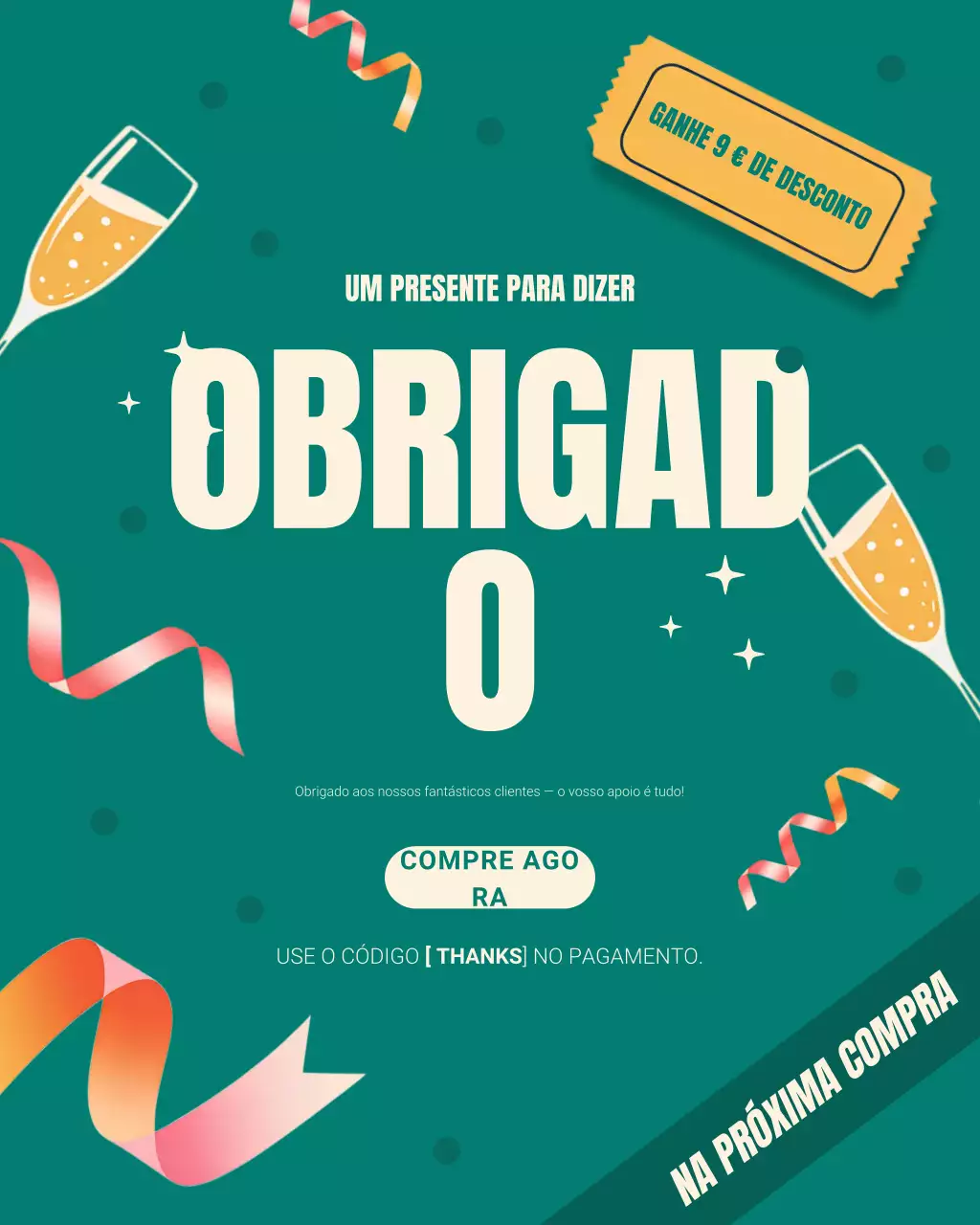 Postagem moderna e elegante de agradecimento no Instagram