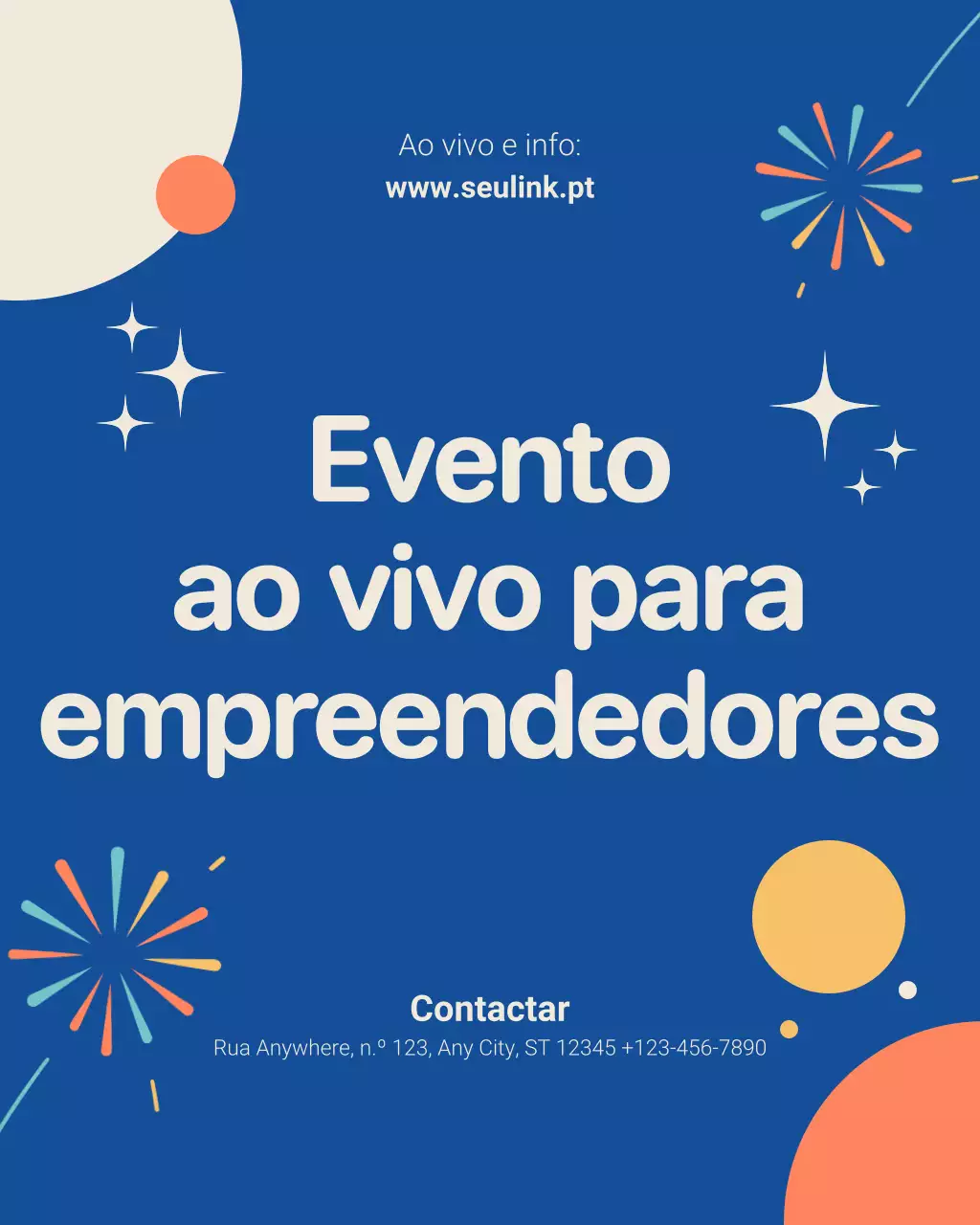 Evento de negócios moderno azul Instagram vertical