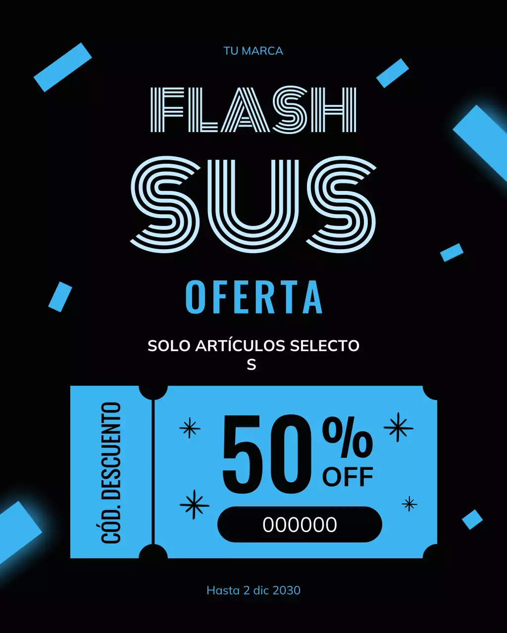 Publicación de Instagram de la promoción de rebajas modernas de Blue