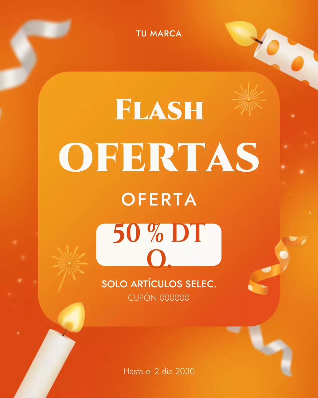 Publicación de Instagram de la promoción de venta de Orange Bold