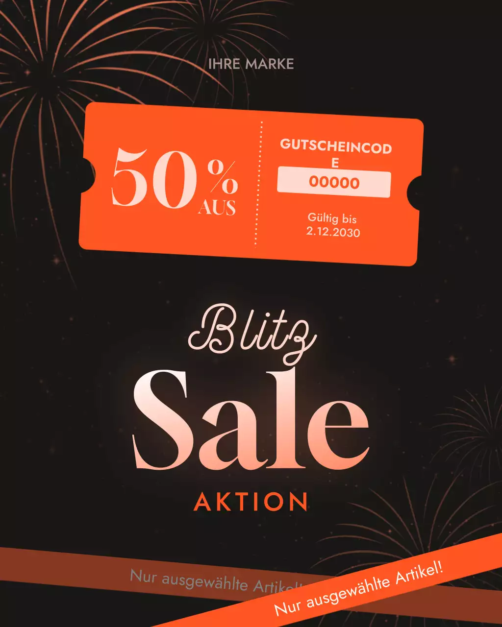 Instagram-Post zur Verkaufsaktion von Orange Modern