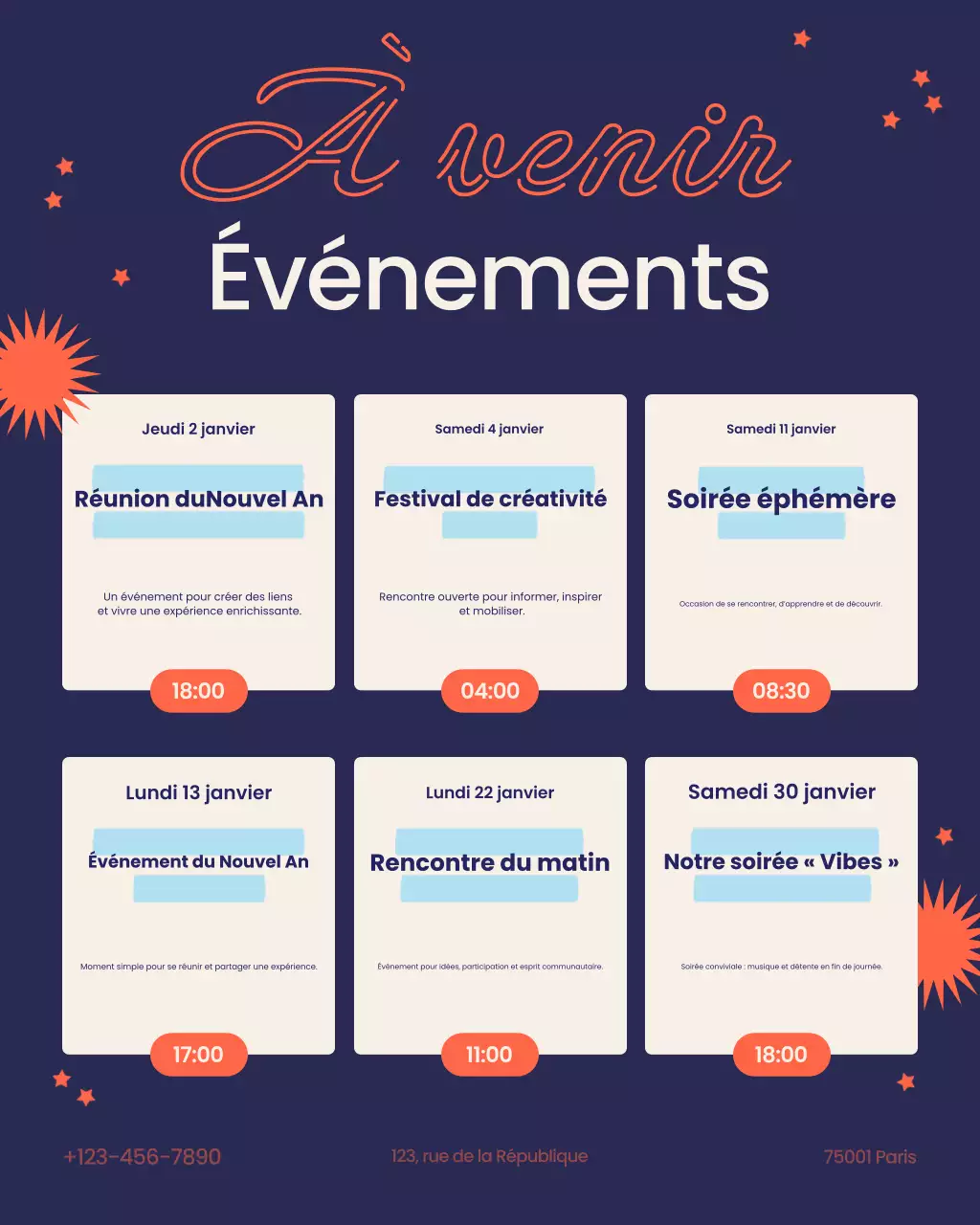 Annonce d'un événement moderne bleu sur Instagram