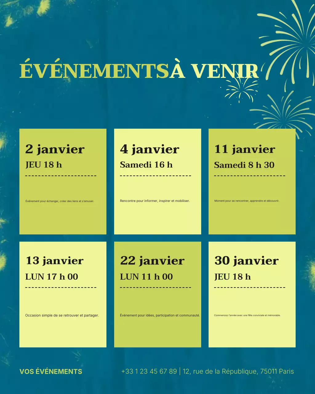 Annonce d'un événement moderne bleu sur Instagram