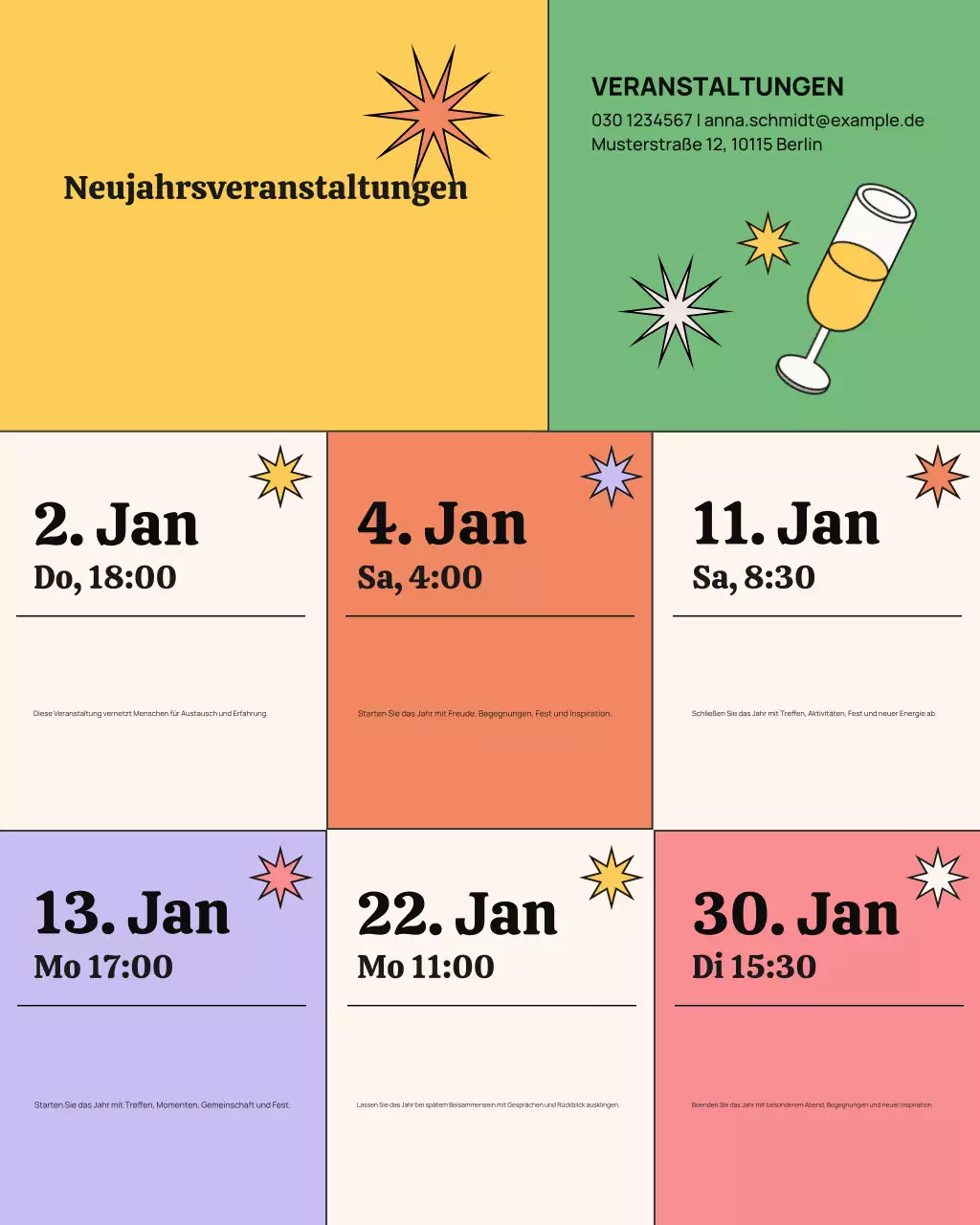 Farbenfroher, moderner Instagram-Post zur Eventankündigung