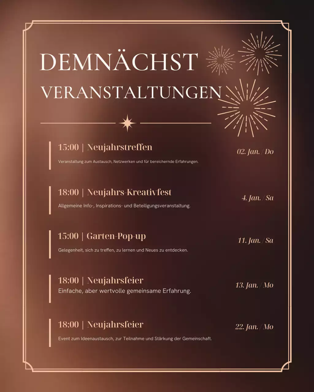 Wein-Eventkalender für elegante Veranstaltungen (Instagram-Beitrag)