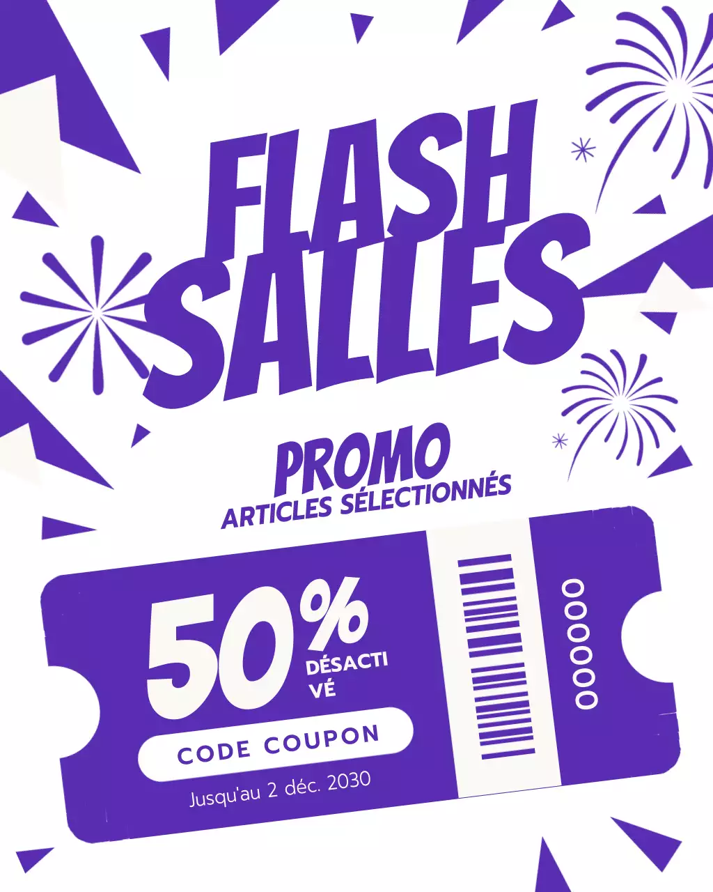Publicité pour les soldes Purple Bold sur Instagram