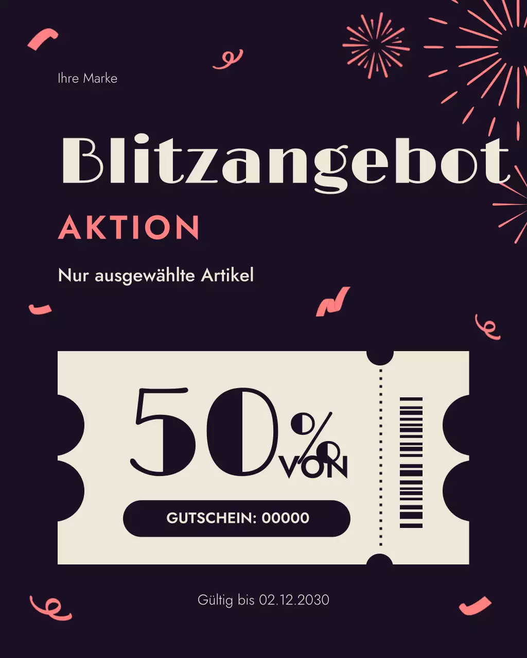 Instagram-Post mit dem Aufdruck „Black Bold Sale“