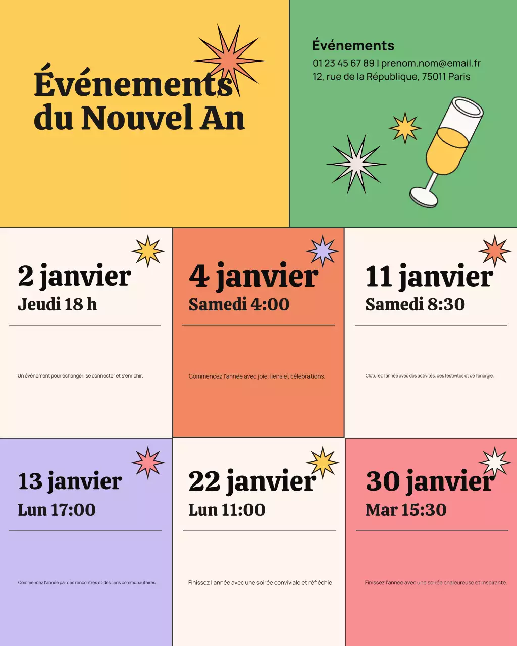 Annonce d'événement moderne et colorée sur Instagram