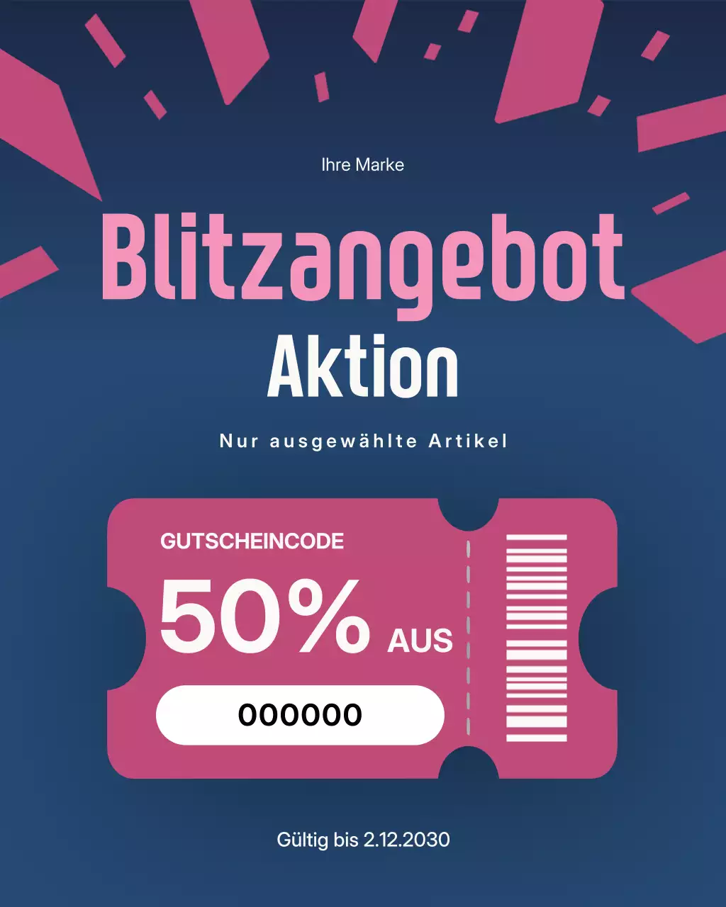 Instagram-Post zur Verkaufsaktion von Blue Modern