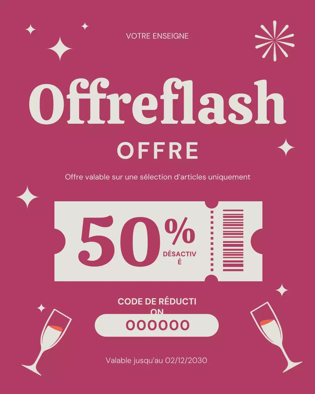 Publicité pour les soldes Pink Modern sur Instagram